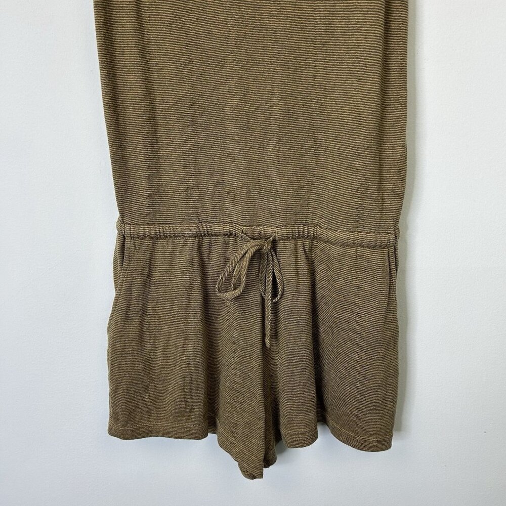 Prana Romper Womens Size XS Tan Brown Knit Sleeveless Tie Waist - Picture 5 of 9